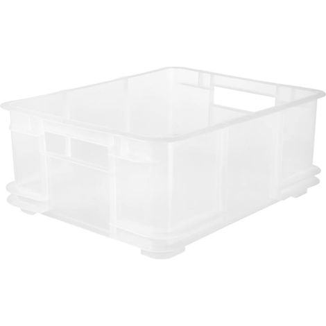 keeeper Contenitore Euro-Box L, Plastica resistente (PP), 43 x 35 x 17,5 cm, 20 L, Bruno, Nature/Trasparente (1/5)