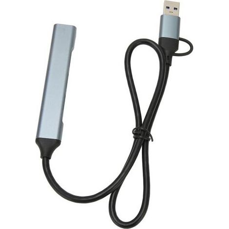Hub USB-C à 4 ports, accès Internet haut débit, transfert de données rapide, plug and play, appareil multifonctionnel, format compact, léger et portable. (1/2)