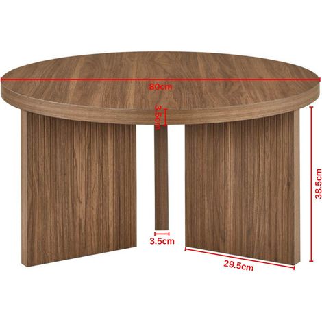 Runder Couchtisch 80 cm aus MDF, braun OKMYHOME (1/5)