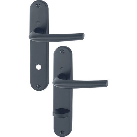 Hoppe – Poignée de porte salle de bain et WC – Entraxe 70 mm – Épaisseur 40 mm – Vis métaux/douille pour installation facile
