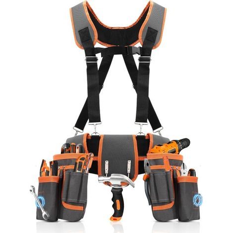 Tool strap - Pro Ultra wear-resistant - 18 pockets - for Carpenter - Joiner - Electrician (1/4)