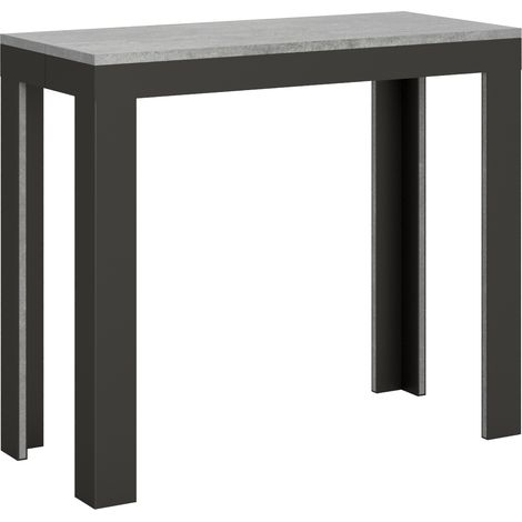 Tavolo consolle "Rimini" allungabile in legno per sala da pranzo -Allungabile fino a 300 cm / Evolution / Cemento (1/5)