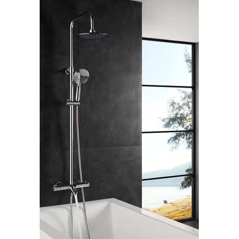 Columna de Baño y Ducha Wind Blu RD con termostática, Rociador acero inoxidable AISI304 de Ø20 cm. (1/4)