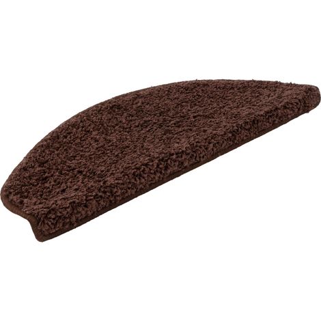 Shaggy-Stufenmatte Barcelona Dunkelbraun 92 Halbrund 23,5 x 65 cm