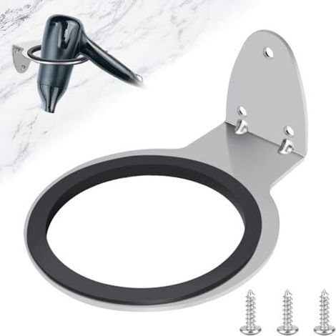 12,5 x 4,5 cm Wandhalterung für Föhn, Wandhalterung für Föhn, Aufbewahrungsständer für Föhn, Wandhalterung für Föhn, passend für die meisten Föhne (1/5)