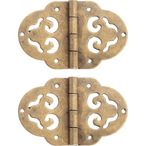 2 Charnières En Laiton Pour Meubles Charnière Ovale Creuse 4.20 X 2.70 X 0.80 Cm Pour Armoires Boîtes Et Portes De Placard Ouverture Fluide Et Silencieuse (1/5)