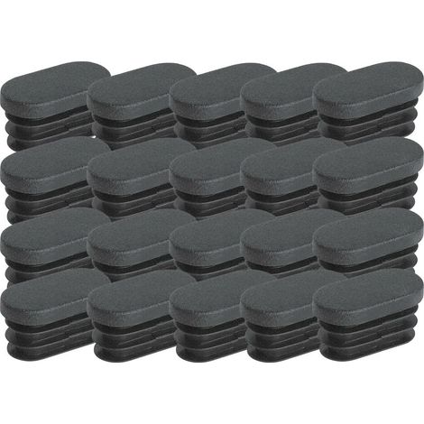 Möbelbeinkappen – Ovale, rutschfeste Kunststoffkappen – Für Stühle und Trampoline – 15 x 30 mm – 20 Stück (1/5)