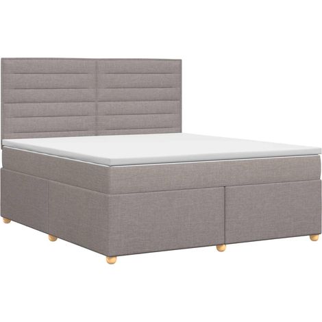 Maison Exclusive - Letto box spring con materasso Tortora 140 x 200 cm Tessuto (1/5)