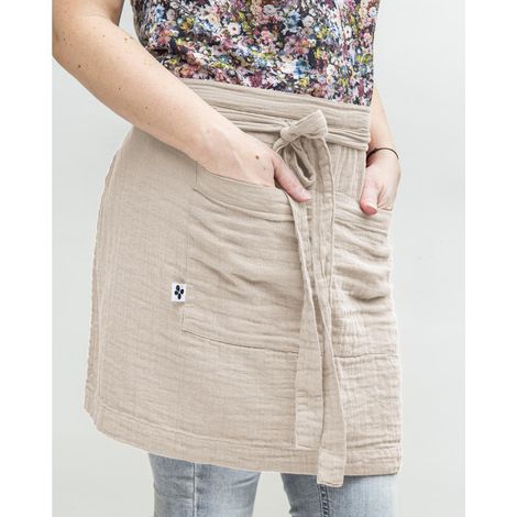 Tablier serveur gaze de coton 45 x 80 cm gaïa pampa Naturel (1/2)
