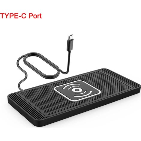 Chargeur de voiture sans fil à charge rapide pour iPhone 16, 15, 14, 13, 12 Pro Max, Samsung et Xiaomi. Chargeur de voiture sans fil USB-C avec plaque antidérapante. (1/5)