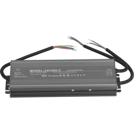 Alimentation LED étanche IP67 à tension constante pour enseignes lumineuses, 300 W AC 170-265 V/24 V, 12,5 A