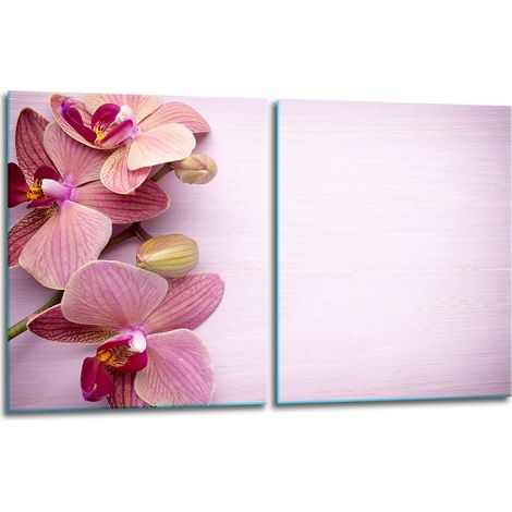 2 plaques de protection en verre pour cuisinière 40x52 fleurs (1/5)
