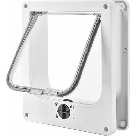 Chatière Magnétique - 4 Positions Verrouillage - Pour Murs Bois PVC - Tunnel Intégré - Blanc - Taille Moyenne (1/5)