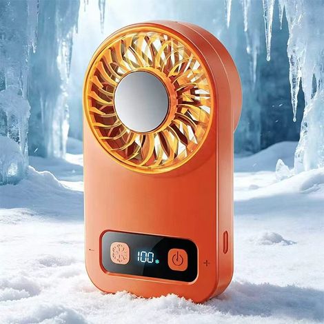 Ventilateur TEC orange – Refroidissement instantané – Sans eau – 5 vitesses – USB-C – Silencieux – Pour bureau, plein air, entraînements (1/4)