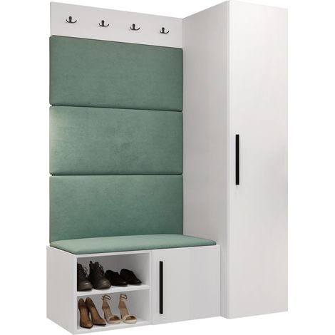 Conjunto para recibidor Nitos II, Manila 11, 191x124x50cm, Tapiz, Aglomerado laminado, Montada en la pared, Colocada