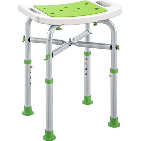 Duschhocker/Duschstuhl – gepolsterter und verstellbarer Sitz, rutschfeste Saugfüße, grünes Aluminium (1/5)