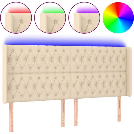Maison Exclusive - Testiera a LED Crema 183x16x118/128 cm in Tessuto