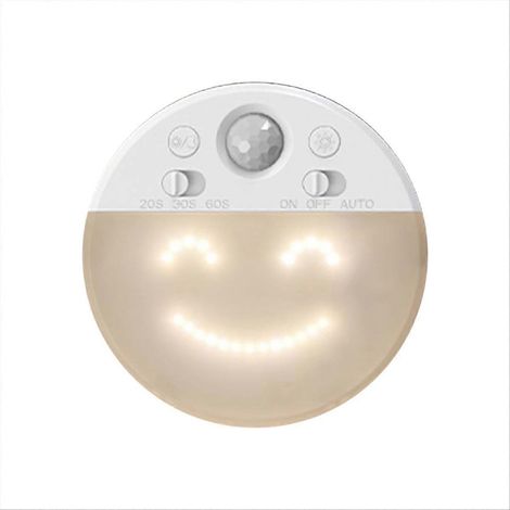 LED-Nachtlicht mit Bewegungsmelder, 4 Beleuchtungsmodi, variabler Intensität, wiederaufladbar, mit Timer (1 Stück). (1/5)