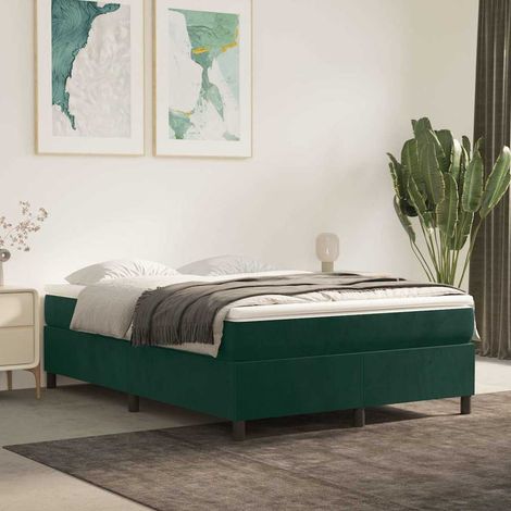 vidaXL Estructura Estructura de cama con somier terciopelo verde oscuro 140x190 cm (1/5)