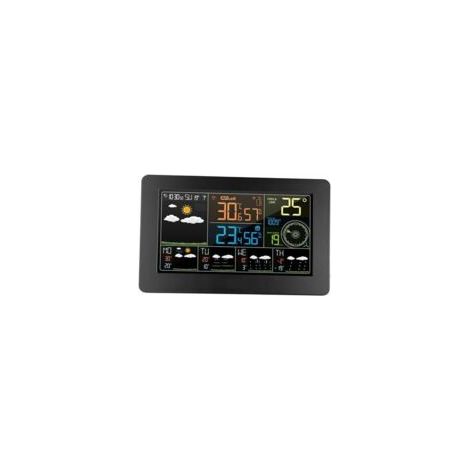 Station météo Wifi multifonction couleur App Contrôle intelligent Moniteur météo Température extérieure Humidité intérieure Pression atmosphérique numérique Fonction horloge de vitesse du vent avec ca