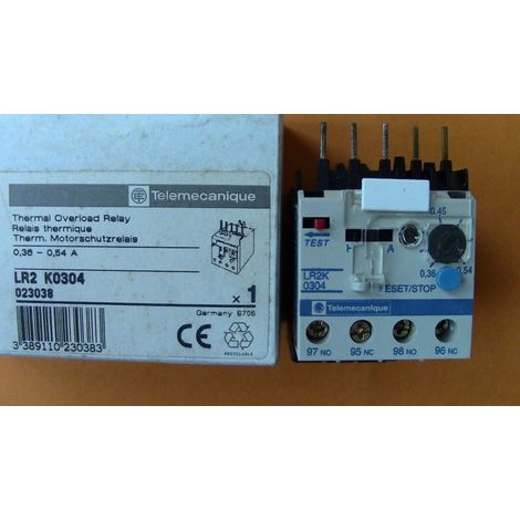 LR2K0304 : 0,36 - 0,54A , RELAIS THERMIQUE TELEMECANIQUE Thermal OVERLOAD