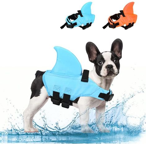 Gilet de Sauvetage pour Chien-Gilet de Flottaison Animaux Gilet Natation Réglable-Idéal pour la Natation et la Sécurité de Votre Chien dans l'eau (Bleu, M)- (1/5)