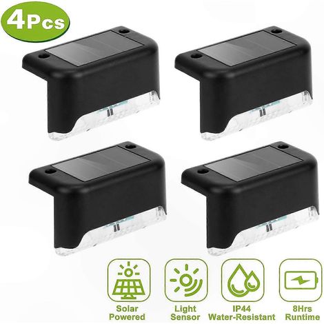 Éclairage Solaire de Clôture Blanc Froid, Lot de 4 Lampes Décoratives Étanches pour Piscine, Escaliers Extérieurs, Rampe et Grillages de Jardin (1/5)