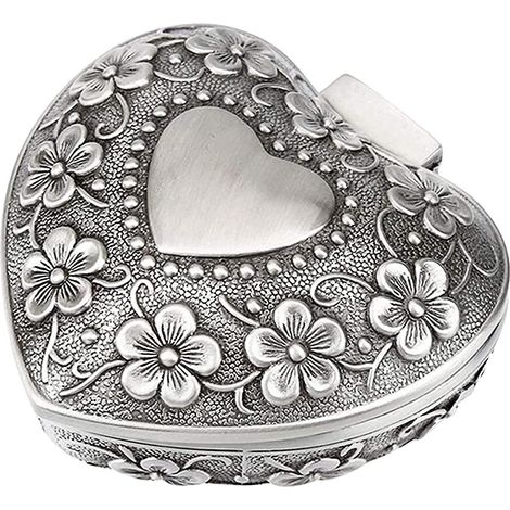 bote  Bijoux Vintage En Mtal En Forme De Coeur Bote De Rangement Pour Collier Bote  Bijoux Broche Bote  Bijoux En Forme De Coeur Pour Bijoux En Mt (1/5)