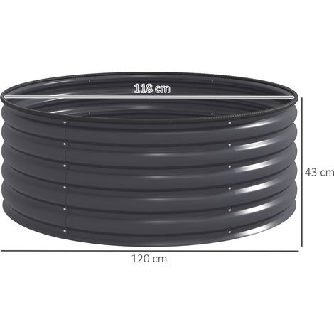 Potager surélevé en acier, bac à plantes, châssis froid, potager empilable, jardinière à brancher, bac à fleurs 120x120x43cm, potager pour jardin, balcon, terrasse, jardinière pour fleurs et plantes (1/5)