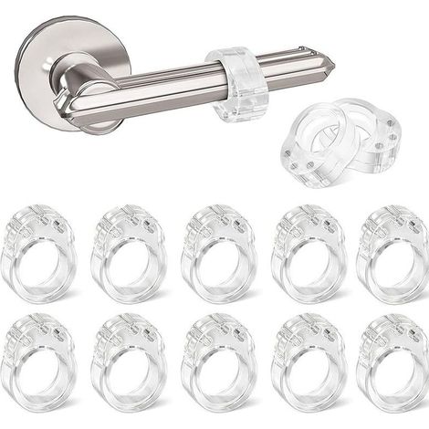 12 Pièces Porte en Silicone Anti-Poignée De Porte Protection Poignee Porte De Mur Et De Meubles de fenêtre, Flexible et étirable (Transparent) (1/5)