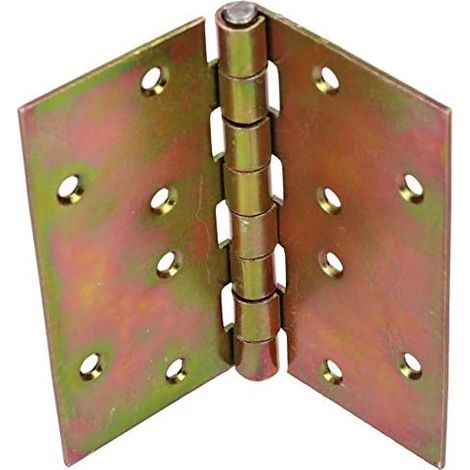 KOTARBAU Charnière de porte 100 mm x 100 mm roulée galvanisée jaune à bords biseautés Charnière de meuble Charnière de porte Charnière de porte Charnière de coffre Charnière de placard Charnière à 2 a