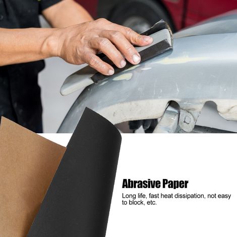 cw 800-2c Lot de 100 feuilles de papier abrasif pour le polissage et le ponçage de surfaces, idéal pour les voitures, les meubles et le travail du bois. (1/4)