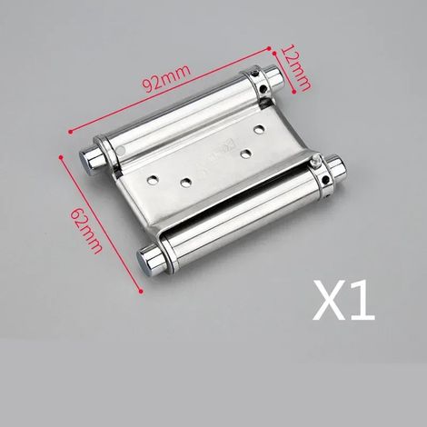 Charnière à ressort double (3 pouces) en acier inoxydable, à double sens de rotation, dédiée aux portes de style western et aux clôtures. (1/5)
