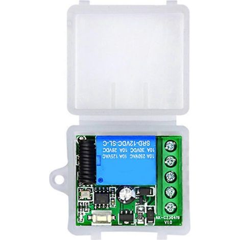 Interrupteur radio 433 MHz, 12 V CC, module récepteur relais 1 canal pour domotique, blanc - JBMEDIA (1/4)
