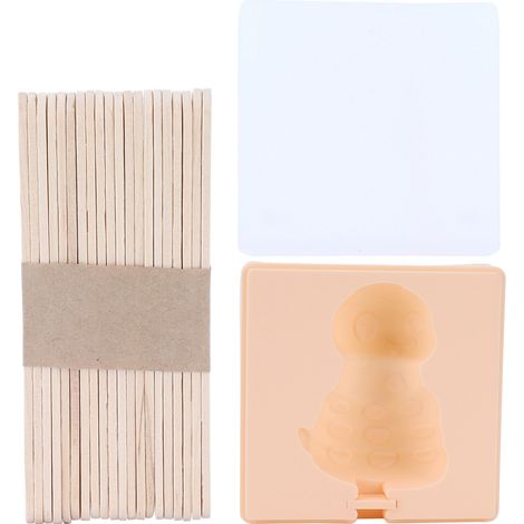 Moule à Glace Silicone DIY - Fabriquez des Esquimaux Maison avec Bâtonnets - Forme Amusante Serpent Orange pour Enfants (1/5)