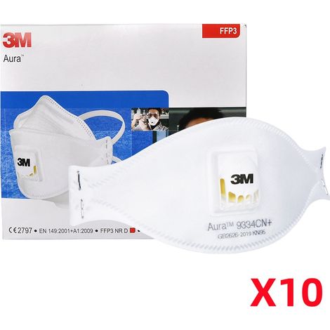 Maschera antiparticolato 3M 9334CN+ anti-smog e anti-polvere in valvola respiratoria FFP3 e maschera antipolvere KN95 (1/4)