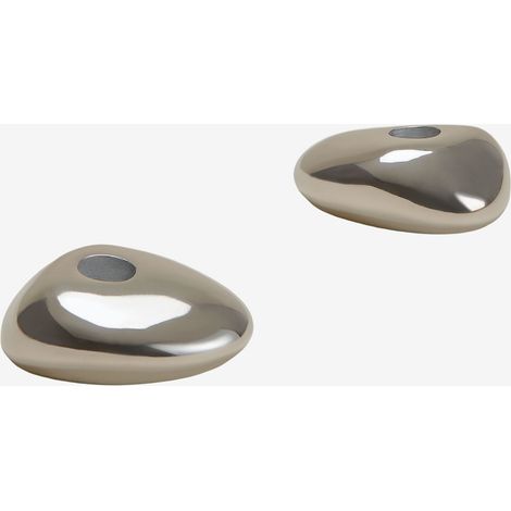 SKLUM Pack mit 2 Kerzenhaltern aus Aluminium Irpinian Grau Chrom (1/5)