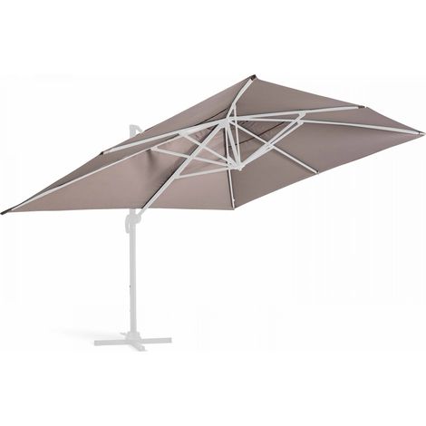 Oviala – Toile de parasol déporté 4x3m – 100% polyester 250g/m² traité anti-UV 50+ – Imperméable et déperlant – Surface d'ombrage 12 m²