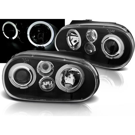 Paire de feux phares VW Golf 4 de 09/1997 a 09/2003 angel eyes noir-27361923