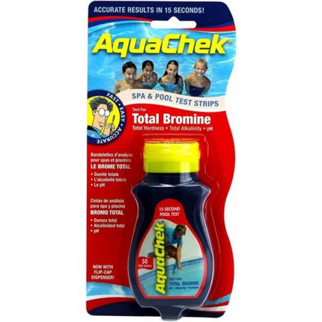 Tiras Analizadoras AquaChek Rojo 4 en 1  Bromo pH Alcalinidad Dureza  50 Tiras Test Profesional Spa y Piscina