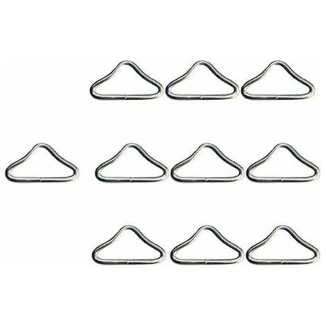 Ressort de Trampoline, Boucle de triangle de trampoline, trampoline V Bagues en acier inoxydable Triangle Bagues Boucle pour Bracelet Keeper Trampoline Bounce Bounce Accessoires 10pcs (1/5)