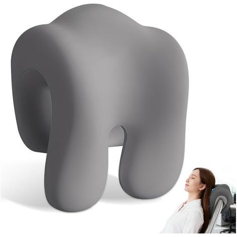 Appui Tete Fauteuil Bureau, Coussin de Nuque Élastique en Mousse à Mémoire de Forme, Oreiller Ergonomique, Coussin d'Appui-Tête pour Adultes et Étudiants, Gris (1/5)