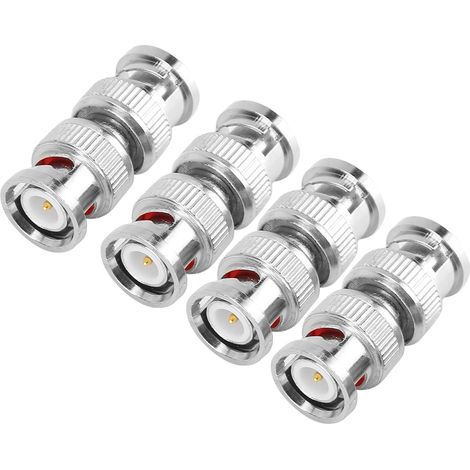 Connecteur coaxial BNC mâle-mâle, adaptateur RF vidéo, conversion pour câble 4 pièces (1/4)