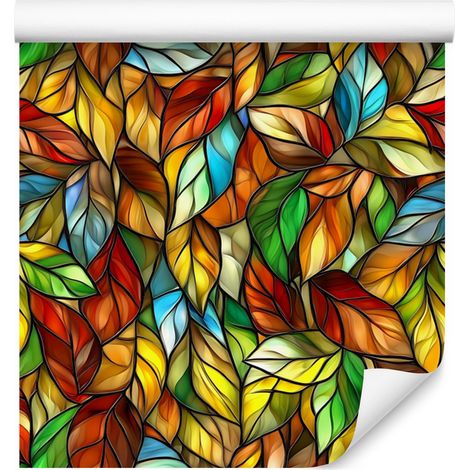 Papier peint vitrail jaune et ocre pour salon et chambre 50x1000 cm (1/5)