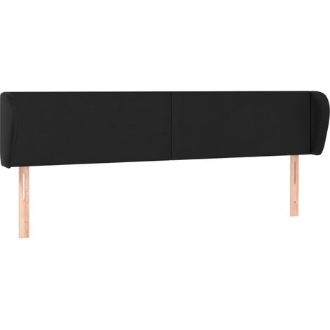 Accessorio letto testiera mobile camera da letto con bordo laterale 163 x 23 x 78/88 cm sintetico nero TDL0204526