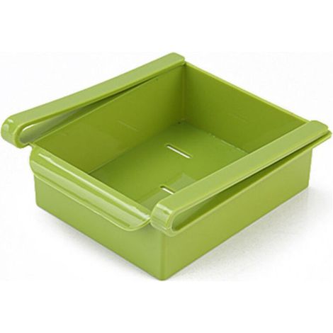 Étagère de rangement coulissante pour réfrigérateur de cuisine, gain de place, boîte de rangement pour réfrigérateur, récipient alimentaire, 1 pièce (vert) (1/5)