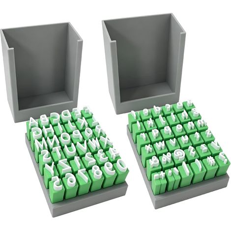 Lot de 2 Tampon Alphabet pour Argile, Timbres Lettres Alphabet avec lettres majuscules et Minuscules, Outils en Céramique, Outils d'Argile, Tampons pour Céramique, Poterie et Bricolage (1/5)