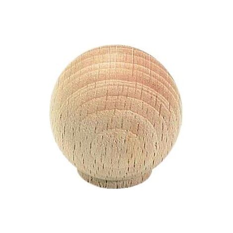 Bouton boule Ø 35 mm hêtre brut poncé - CADAP (1/2)