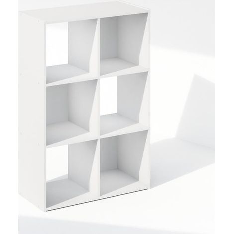 Étagère à Livres, bibliothèque à 6 Cubes, bibliothèque Organisateur de Rangement à Cubes, pour Salon, Chambre, Bureau à Domicile, Blanc (1/5)