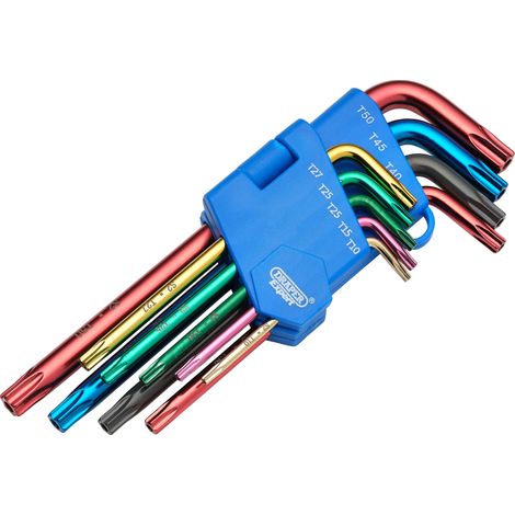 Draper TX-STAR 9-Piece Colored Hex Key Set – Security and Precision Tool Kit